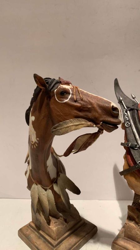 Photo 1 of 2 RESIN HORSE SCULPTURES 9”