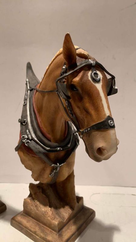 Photo 1 of 2 RESIN HORSE SCULPTURES 9”