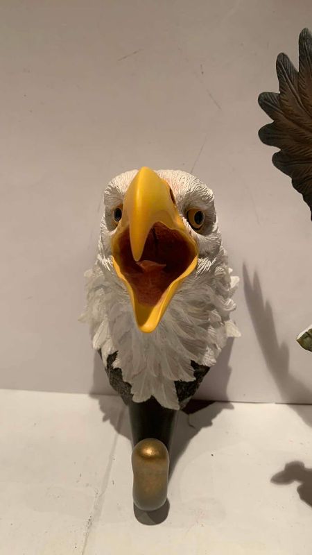 Photo 1 of AN AMERICAN EAGLE SCULPTURE AND AN AMERICAN EAGLE HOOK 9”