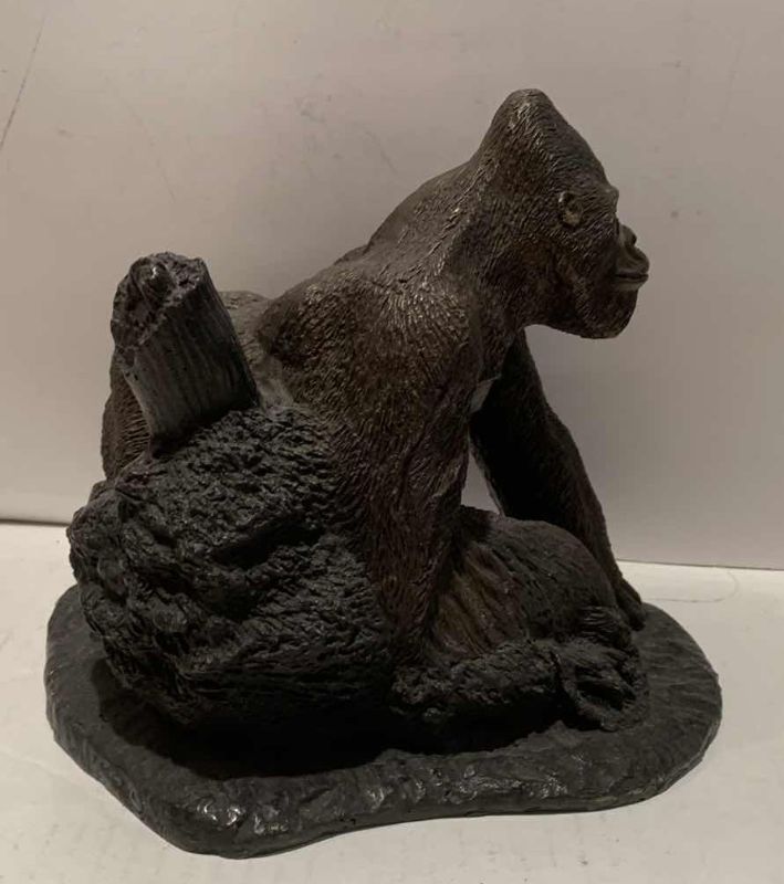 Photo 1 of $215 BRASS MOUNTAIN GORILLA SCULPTURE 9” X 6.5”