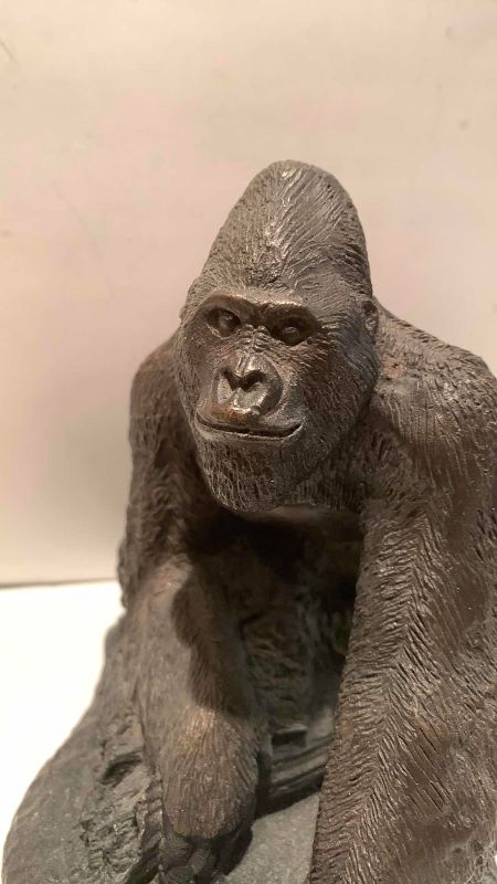 Photo 1 of $215 BRASS MOUNTAIN GORILLA SCULPTURE 9” X 6.5”