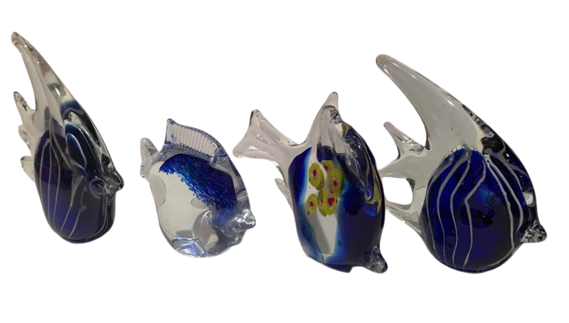 Photo 1 of 4 BLOWN GLASS FISH PAPER WEIGHTS 6.5”