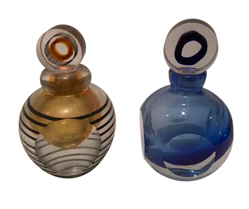 Photo 1 of 2 BLOWN GLASS PERFUME BOTTLES 6.5”