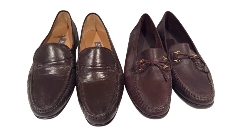 Photo 1 of 2-PAIRS MEN’S BALLY DESIGNER LOAFER SHOES (SIZE 10)