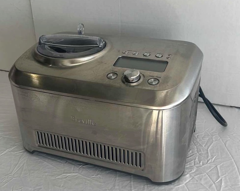 Photo 1 of BREVILLE SMART SCOOP ICE CREAM MAKER BCI600XL, BRUSHED STAINLESS STEEL