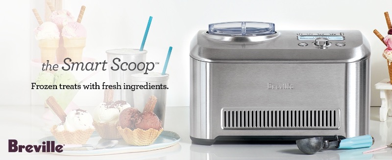 Photo 1 of BREVILLE SMART SCOOP ICE CREAM MAKER BCI600XL, BRUSHED STAINLESS STEEL