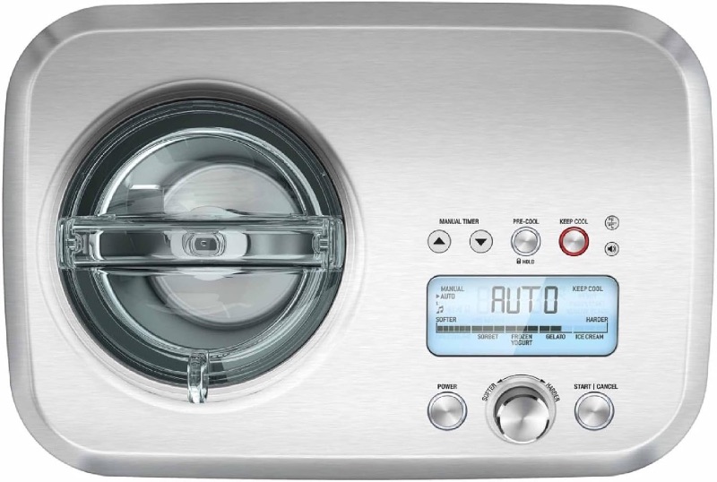 Photo 1 of BREVILLE SMART SCOOP ICE CREAM MAKER BCI600XL, BRUSHED STAINLESS STEEL