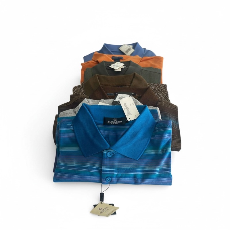 Photo 1 of 7-NEW MEN'S POLO STYLE SHORT SLEEVED LUXURY SHIRTS