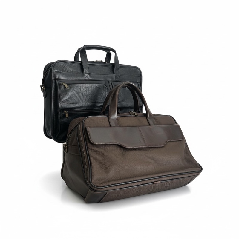 Photo 1 of 2-BROWN & BLACK LEATHER TRAVEL COMPUTER BAGS