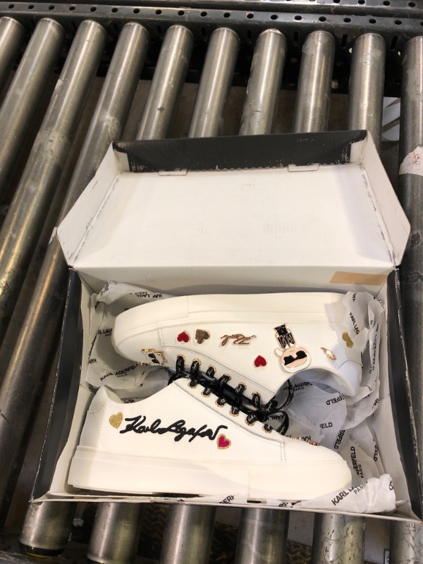 Photo 1 of Karl Lagerfeld Paris Women's Cate Pins Lace Up Platform Sneaker, Bright White, 7.5