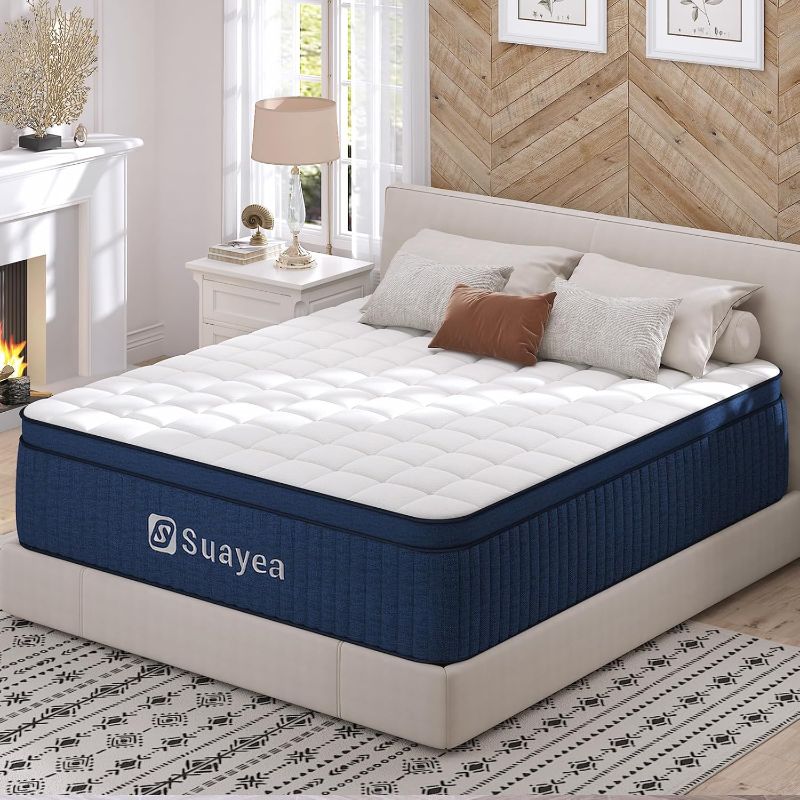 Photo 1 of Queen Size Mattresses, 14 Inch Queen Mattress in a Box, Medium Firm Pocket Spring and Gel Memory Foam for Superior Comfort, Pressure Relief, Strong Edge Support
