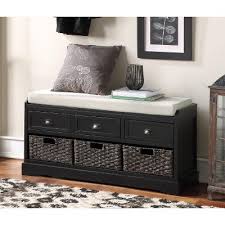 Photo 1 of ModernLuxe Homes Collection Wood Storage Bench with 3 Drawers and 3 Baskets
