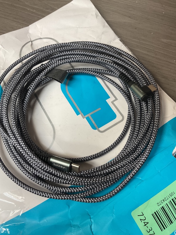 Photo 1 of AINOPE USB C to USB C Cable 60W, 16.4ft USB Type C Cable Right Angle, Compatible with Samsung Galaxy S21 S20, Note 20 Ultra 10 9 8, MacBook Air/Pro 13'', iPad Mini 6/Pro/Air 2020 (16.4FT, Grey)
