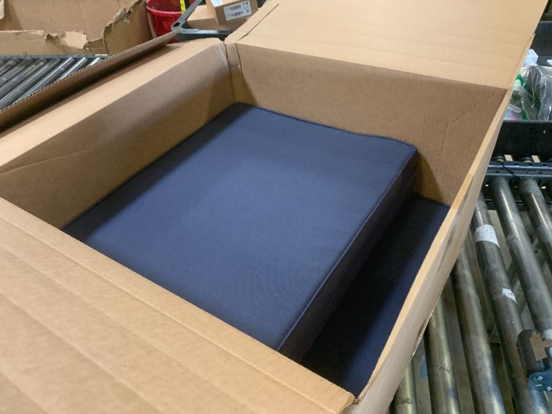 Photo 1 of AAAAAcessories Outdoor Deep Seat Cushions, Foam Pillow, Waterproof, Fade-Resistant Patio Furniture Replacement Cushions, 24" x 24" x 5", Navy Blue