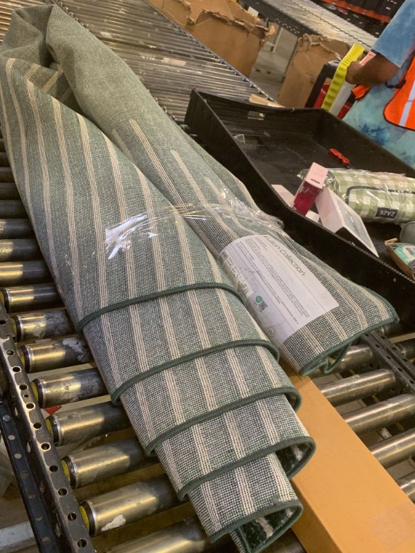 Photo 1 of Rugshop Bohemian Stripe Stain Resistant High Traffic Living Room Kitchen Bedroom Dining Home Office Area Rug 7'10" x 10' Teal
