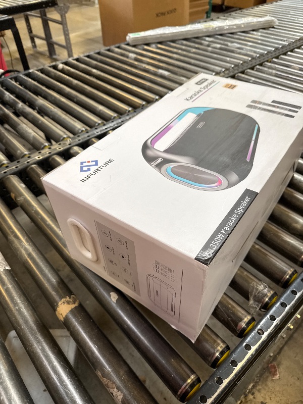 Photo 1 of Karaoke Machine, 350W Portable Bluetooth Speaker with 2 Wireless Microphones, 15H Playtime, with TWS System/EQ/Deep Bass, Supports TF Card/USB, AUX in for Camping Party/Wedding Party/Beach Party