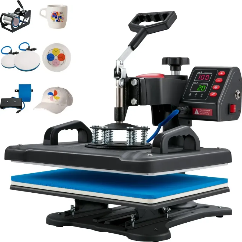 Photo 1 of VEVOR Heat Press, 5 in 1 Heat Press Machine Machine 12x15, Clamshell Sublimation Transfer Printer Fast Heat-up, Digital Precise Temperature Control, Vinyl Heat Press for T-Shirt Plate Mug Cup, 900W

