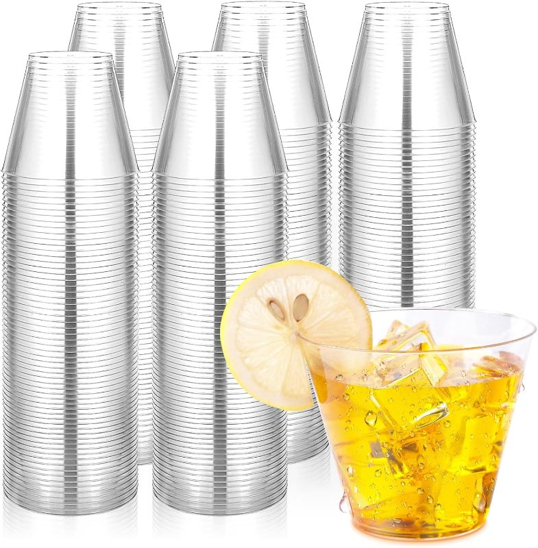 Photo 1 of Byvivace 200 Counts 9 OZ. Clear Hard Plastic Cups - Old Fashioned Party Tumblers, 9 Ounce Squat Cups for Party
