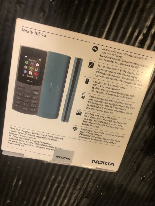 Photo 1 of Nokia 105 4G | Dual SIM | GSM Unlocked Mobile Phone | Volte | Charcoal | International Version | Not AT&T/Cricket/Verizon Compatible