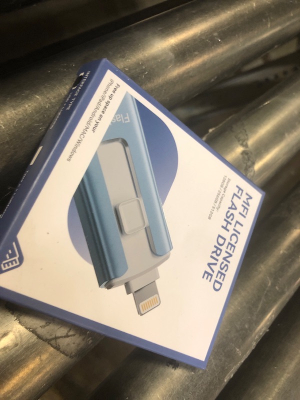 Photo 1 of MFi Certified 256GB Flash Drive for iPhone iPad, Photo Stick for External Memory Storage, Easily Back Up and Save Photos Videos, USB Memory Stick Thumb Drive for iPhone/iPad/Android/PC (Blue, 256GB)