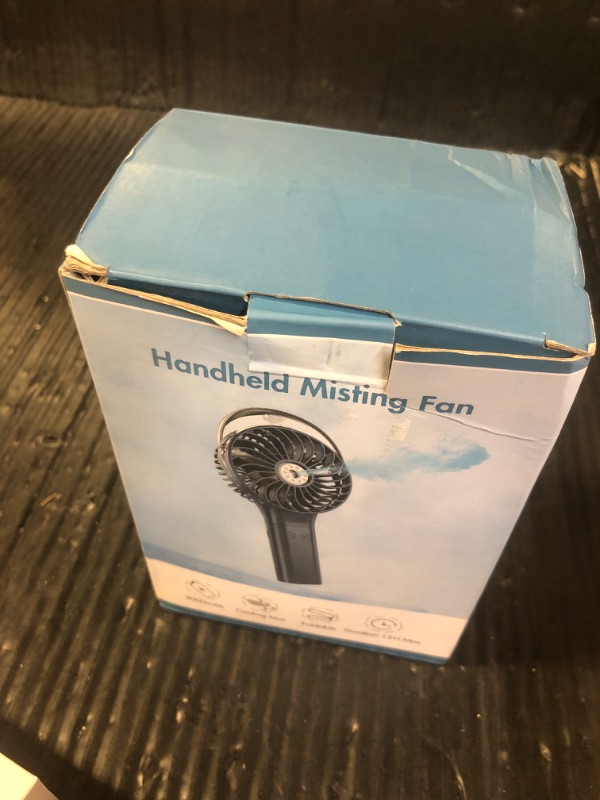 Photo 1 of PANERGY Handheld Misting Fan – Rechargeable Battery Operated,Handheld Personal Fan with Mist Spray, Electric Hand Fans, 180° Foldable Mister Fans for Travel, Camping, Disney, Concerts, Office(Blue)
