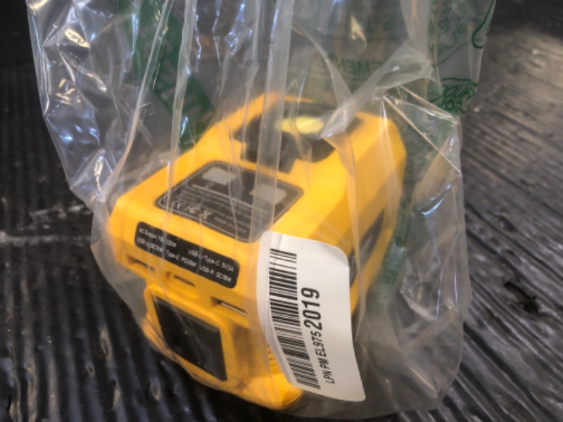 Photo 1 of 220W Power Inverter Compatible with Dewalt 20V Battery, DC 20V to AC 110V Portable Power Station with 1 AC Outlet, 2 USB Ports & 1 Type-C Fast Charging, 400LM LED Work Light   