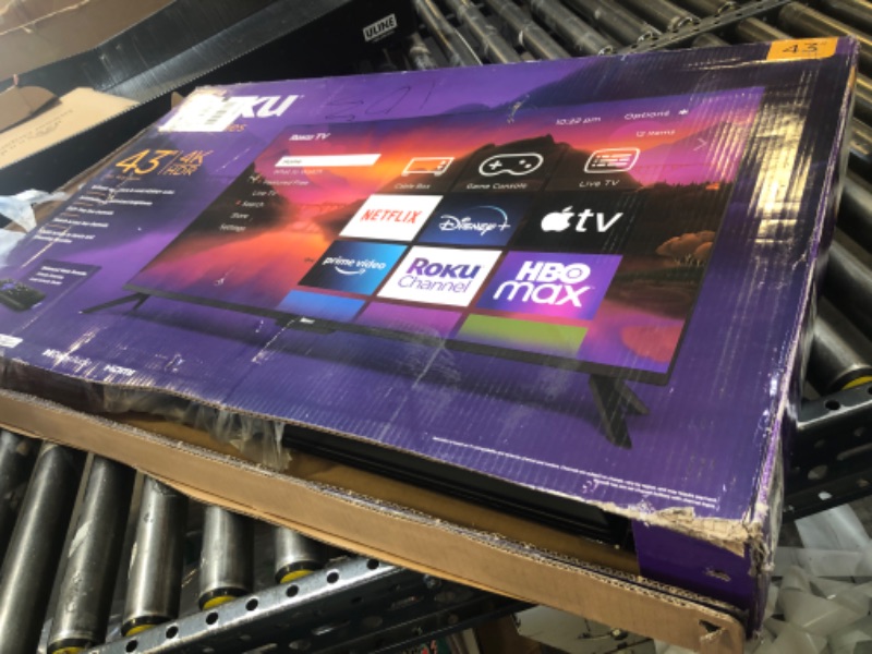 Photo 1 of Roku Smart TV – 43-Inch Select Series 4K HDR RokuTV with Roku Enhanced Voice Remote, Brilliant 4K Picture, Automatic Brightness, & Seamless Streaming – Live Local News, Sports, Family Entertainment