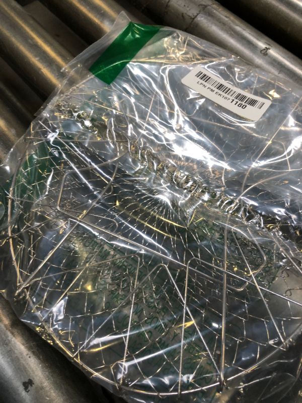Photo 1 of Stainless Steel Foldable Fry Basket - Mesh Colander Strainer for Frying, Steaming, Straining with Foldable Handles, Easy Storage (9.1x9.1x0.8 Inches)
