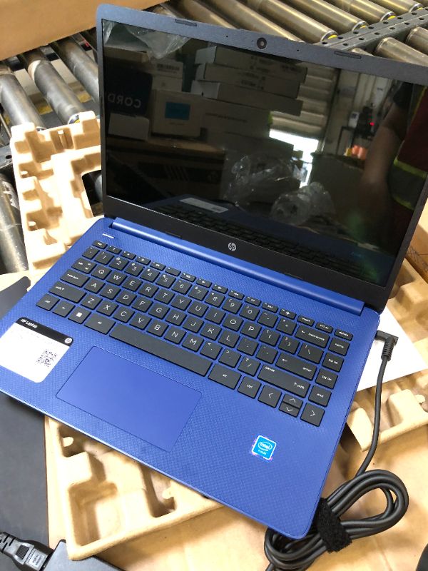 Photo 1 of HP Portable Laptop, Student and Business, 14" HD Display, Intel Quad-Core N4120, 16GB DDR4 RAM, 64GB eMMC, 1 Year Office 365, Webcam, SD Card Reader, HDMI, Wi-Fi, Windows 11 Home, Blue, KKE Mousepad
