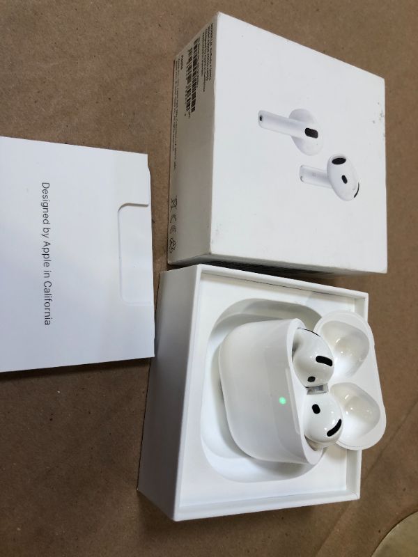 Photo 1 of Parts only---Apple AirPods 4 Wireless Earbuds, Bluetooth Headphones, with Active Noise Cancellation, Adaptive Audio, Transparency Mode, Personalized Spatial Audio, USB-C Charging Case, Wireless Charging, H2 Chip