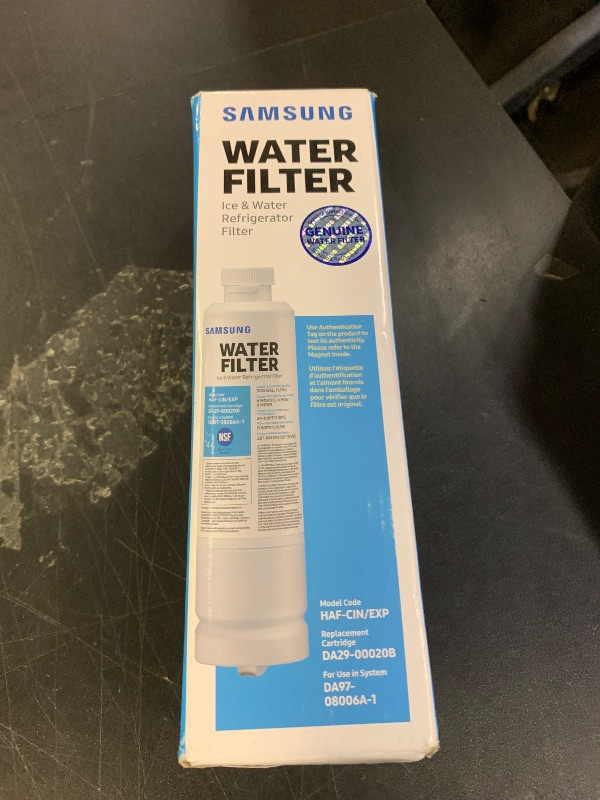Photo 1 of Samsung DA29-00020B, DA29-00020A, HAF-CIN EXP Premium Genuine Refrigerator Water Filter (1 Pack)