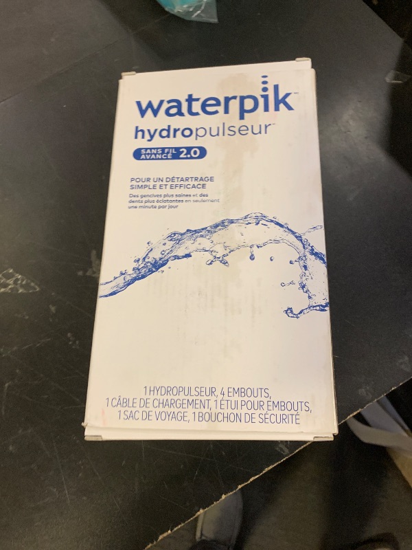 Photo 1 of Waterpik Cordless Advanced 2.0 Water Flosser For Teeth, Gums, Braces, Dental Care With Travel Bag and 4 Tips, ADA Accepted, Rechargeable, Portable, and Waterproof, Gray WP-587, Packaging May Vary