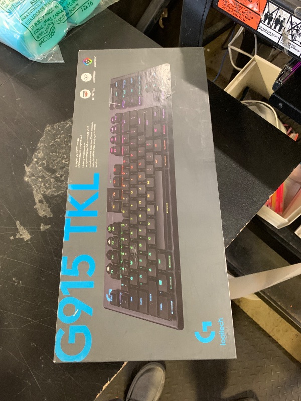 Photo 1 of Logitech G915 TKL Tenkeyless Lightspeed Wireless RGB Mechanical Gaming Keyboard, Low Profile Switch Options, LIGHTSYNC RGB, Advanced Wireless and Bluetooth Support - Tactile (Renewed)