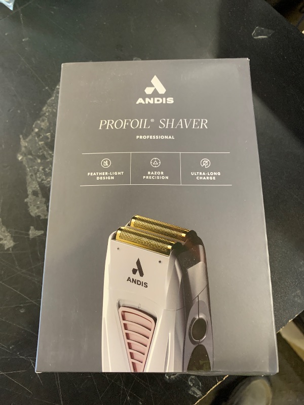 Photo 1 of Andis TS-1 17235 Pro Foil Lithium Titanium Foil Shaver, Cord/Cordless, Smooth Shaving Cordless Shaver with Charger, Gray