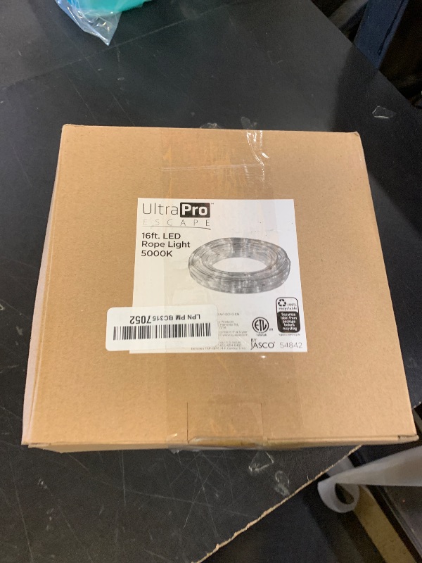 Photo 1 of UltraPro LED Rope Lights, 16ft Classic Clear Rope, Cool White Light 5000K, Indoor/Outdoor, Flexible, Linkable, Durable, Rope Lights Outdoor, 54842