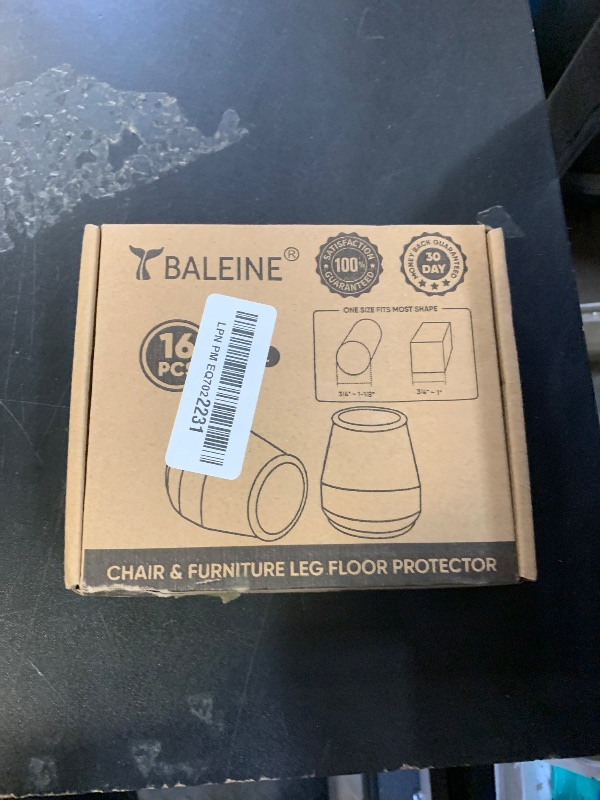 Photo 1 of BALEINE 16 Pack Silicone Chair Leg Floor Protectors, Stool Leg Protectors Cap, Non-Slip Chair Leg Caps for Hardwood Floors (Brown & Small, 16 Pack)