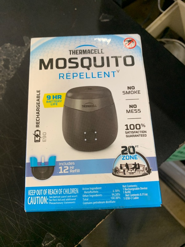Photo 1 of Thermacell Mosquito Repeller E-Series Rechargeable with 20' Mosquito Protection Zone; Up to 9-Hr Battery Life; Includes 12-Hr Refill; Flame or Scent; DEET-Free Bug Spray Alternative
