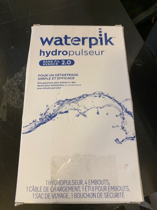 Photo 1 of Waterpik Cordless Advanced 2.0 Water Flosser For Teeth, Gums, Braces, Dental Care With Travel Bag and 4 Tips, ADA Accepted, Rechargeable, Portable, and Waterproof, Gray WP-587, Packaging May Vary