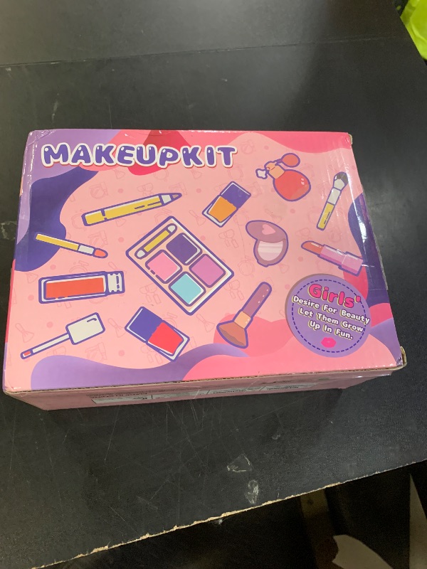 Photo 1 of Pretend Makeup Toy Sets for Girls Age 3-8,Toddler Makeup Kit for Play Vanity Set, Washable Fake Cosmetic Dress Up Toys, Princess Style Beauty Accessories Gift for 3-12 Year Old Kids