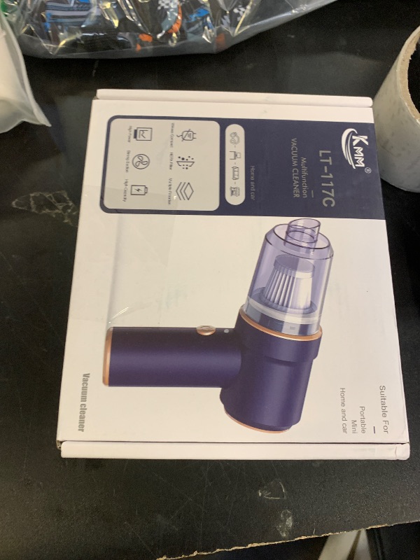 Photo 1 of KMM Handheld Car Vacuum Cleaner, 9000Pa Vacuum Cleaner and Air Duster, 120W High Power Hand Held Vacuum with LED Light and Multi-Nozzles for Car, Home, Office, Pet
