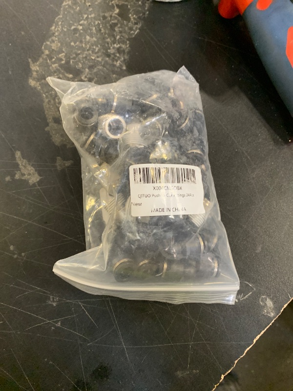 Photo 1 of QITUO Push to Connect Fittings kits,8mm Tube OD x 3/8 Inch NPT Thread Male Elbow and Straight Pneumatic Quick Connect Air Hose Fitting kits Tube Fittings Air Fittings 24Pcs