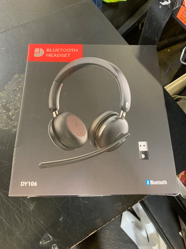 Photo 1 of Dytole Bluetooth 5.3 Headset, Wireless Headset with Mic for Work (AI Noise Cancelling), Wireless Headphones with Mic & USB Dongle, 65H & Mute Function, Fit for PC/Call Center/Computer/Laptop/Teams