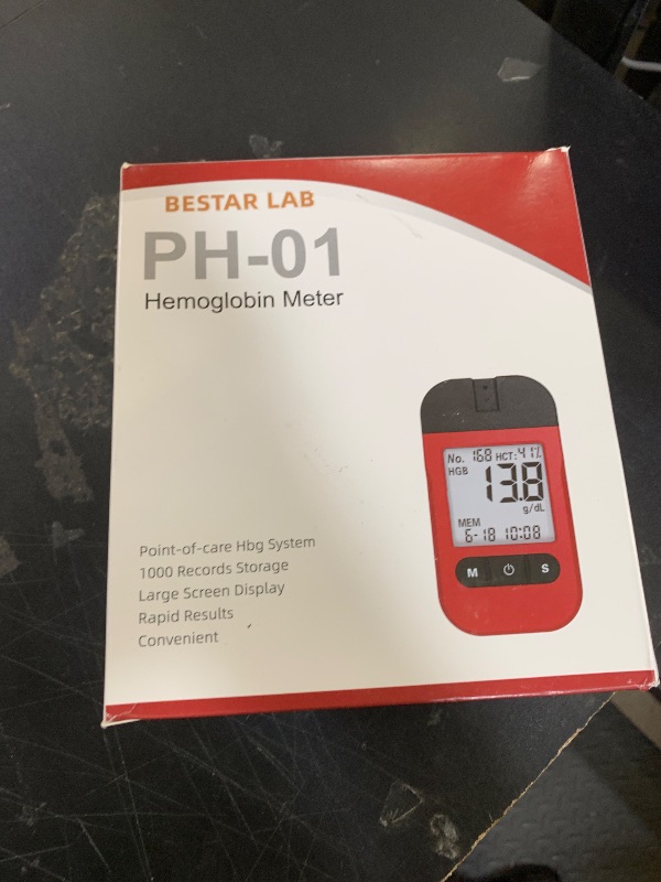 Photo 1 of BESTAR LAB Hemoglobin Test Kit with 25 Hemoglobin Test Strips, Hemoglobin Test Meter for Home Use, Hemoglobin Tester Kits, Easy to Use.