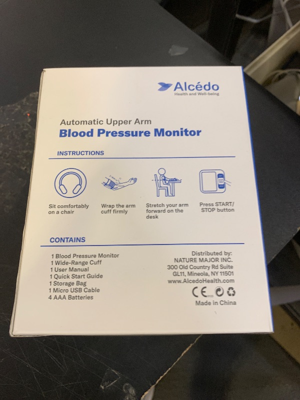 Photo 1 of Alcedo Blood Pressure Monitor for Home Use, Automatic Digital BP Machine with Large Cuff for Upper Arm, LCD Screen, 2x120 Memory, Talking Function