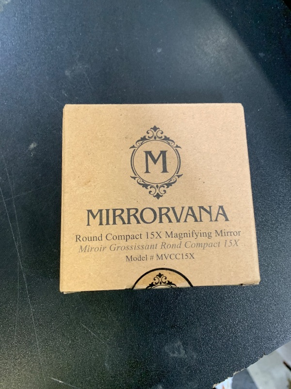 Photo 1 of MIRRORVANA Small Compact 15X Magnifying Travel Makeup Mirror - Lightweight, Handheld, and Foldable Design - Mini Pocket-Sized Magnified Mirror for Purse or Handbag - 3.3" Diameter