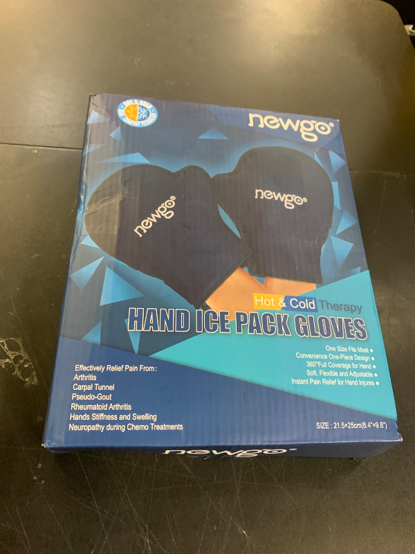 Photo 1 of NEWGO Hand Ice Pack Golves for Pain Relief, 2 Pack Cold Gloves for Chemotherapy Neuropathy, Ice Gloves for Hands Finger Injuries, Arthritis, Working Hands - Navy Blue