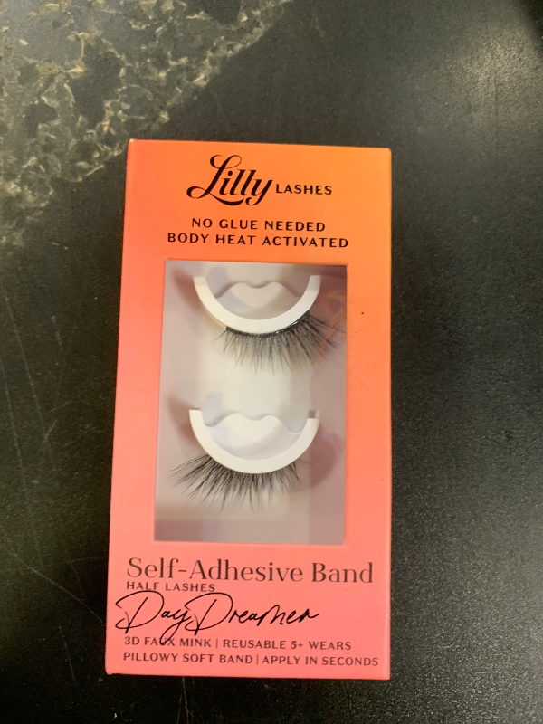 Photo 1 of Lilly Lashes Self Adhesive Eyelashes (Half Lashes), No Lash Glue Needed, Body Heat Activated Press on Lashes, Reusable Self Adhesive Eyelashes Up to 5x, Easy to Apply & Remove (DayDreamer)