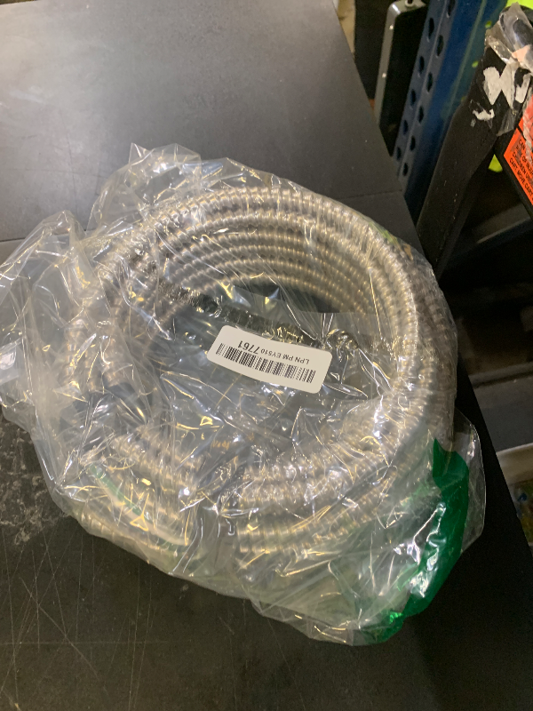 Photo 1 of 25ft 14/2 Metal Clad (MC) Cable with Ground, 14 Gauge Electric Wire with Aluminum Armor, Solid Bare Copper Conductors for Indoor Outdoor Underground Embedded Installation (14/2, 25 ft)