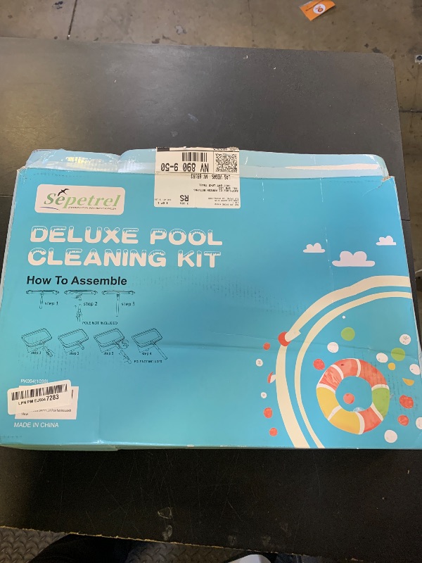 Photo 1 of Sepetrel Deluxe Swimming Pool Cleaning Kit Including Rubber Edge Skimmer Net,17.5" Pool Brush Head & Hand Scrub Brush(NO Pole)