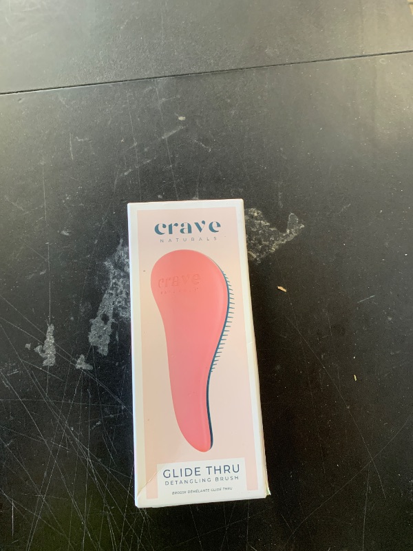 Photo 1 of Crave Naturals Glide Thru Hair Brush - Detangler Brush for Curly, Straight, Wet or Dry Hair - Gentle Detangling Brushes for Adults, Kids, Toddlers - Hair Accessories for Women, 7.5x3 - Pink